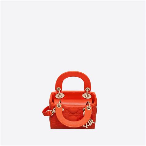 dior tasche orange|Micro Lady Dior Bag Bright Orange Cannage Lambskin.